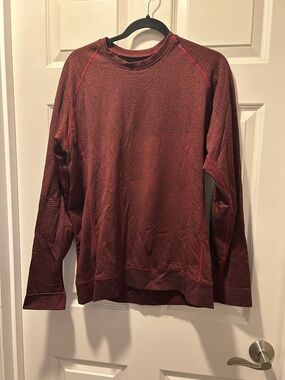 lululemon athletica Men's Long Sleeve Crew - Deep Burgundy/Maroon